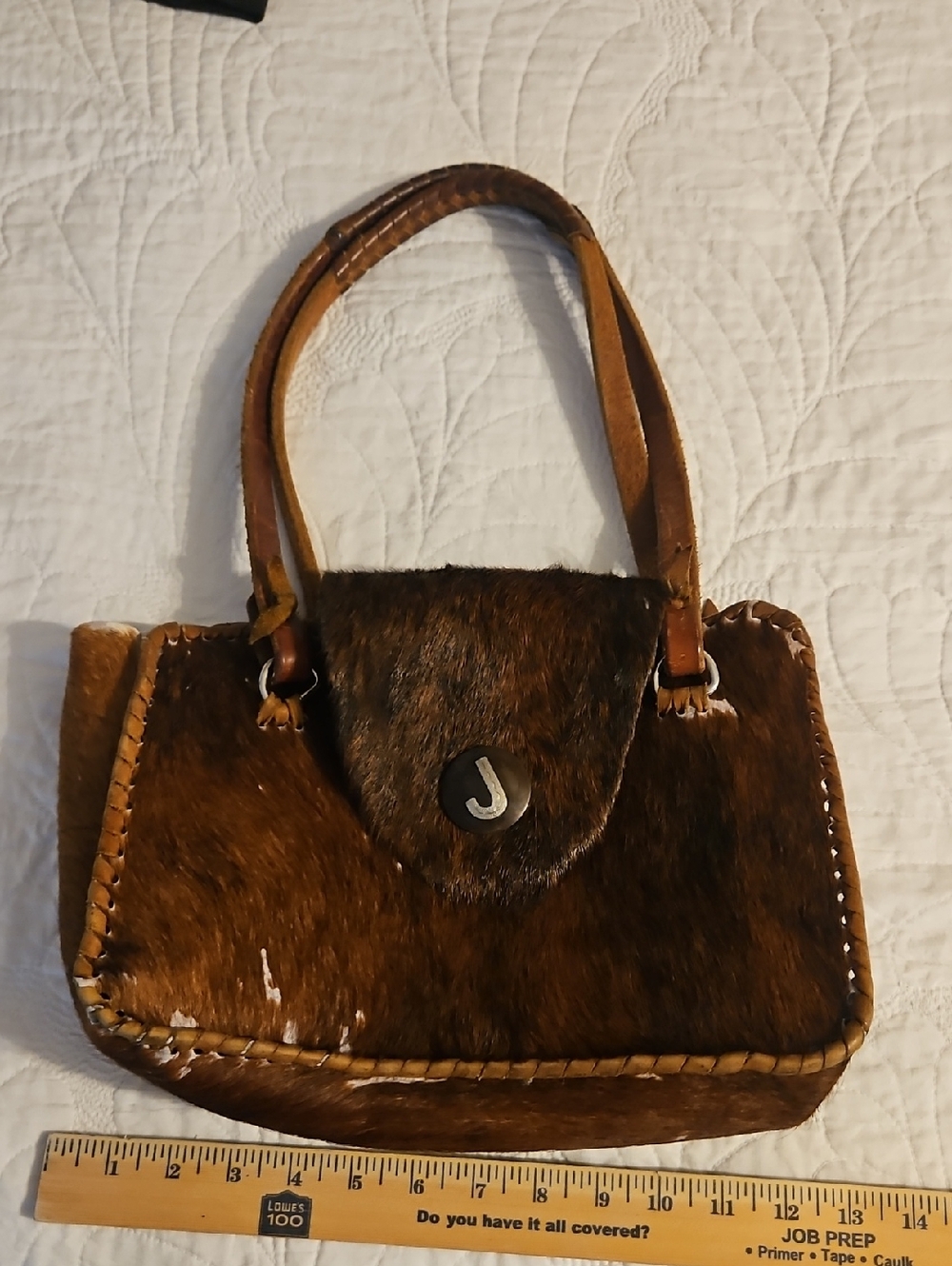 Cowhide Brown Fur Accent Women’s Tote Bag